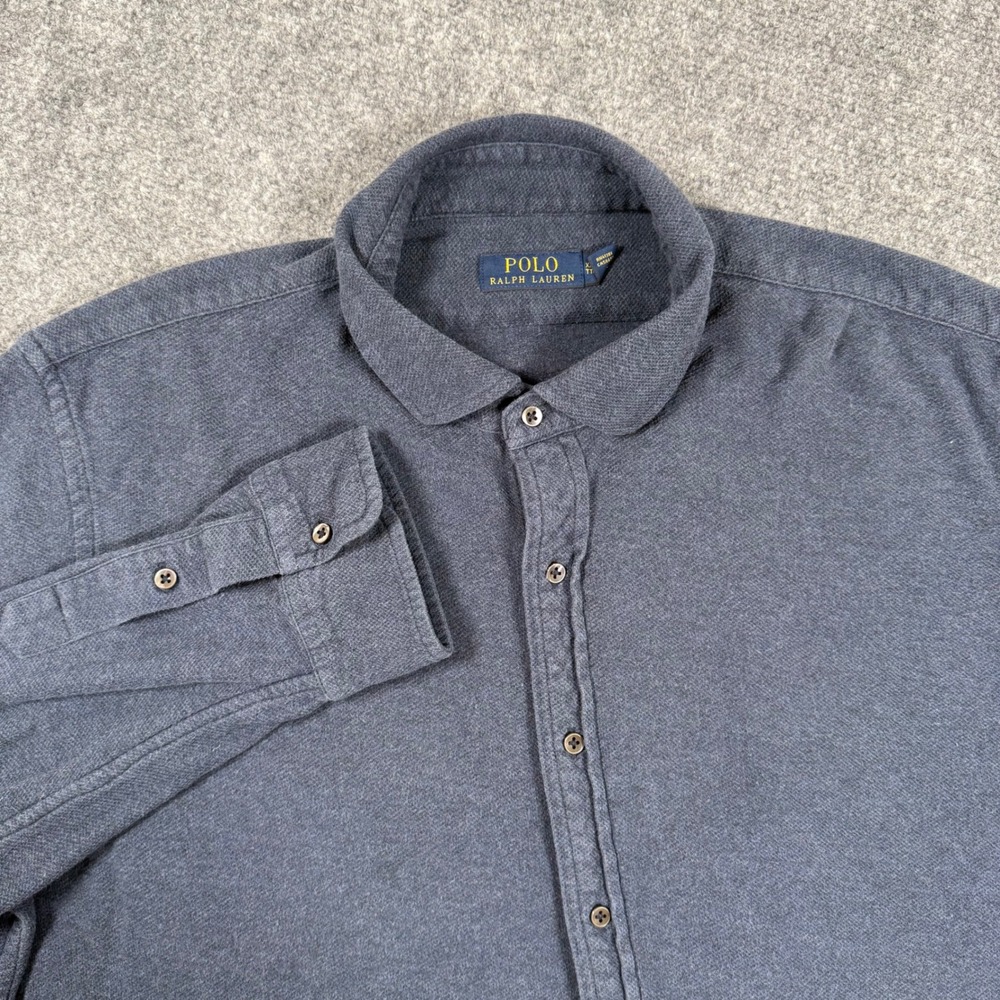 Polo‎ Ralph Lauren Shirt XXL Blue Long Sleeve Button Down Business Casual Men's